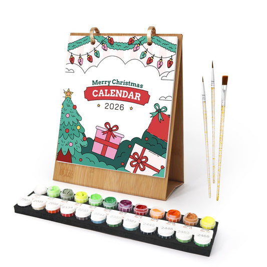 2026 Desk Calendar Series –  Christmas theme /Paint by Numbers(18.2cm x 22.5cm)