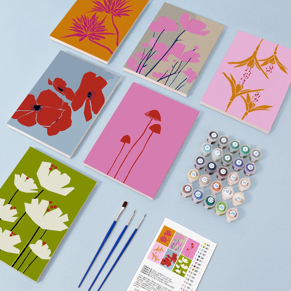 6 Mini Paintings – Abstract Florals (5.9” x 7.9” / 15 x 20 cm)