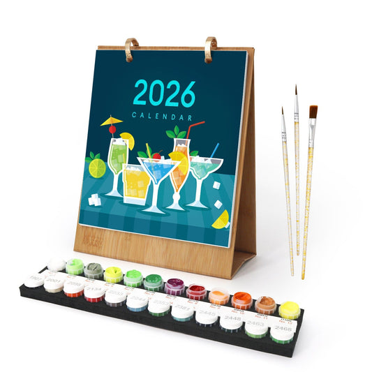 2026 Desk Calendar Series –  Cocktails /Paint by Numbers(18.2cm x 22.5cm)