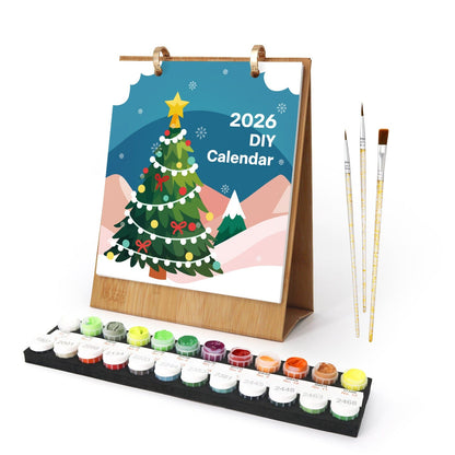 2026 Desk Calendar Series –  Christmas elements /Paint by Numbers(18.2cm x 22.5cm)