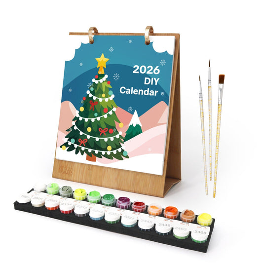 2026 Desk Calendar Series –  Christmas elements /Paint by Numbers(18.2cm x 22.5cm)