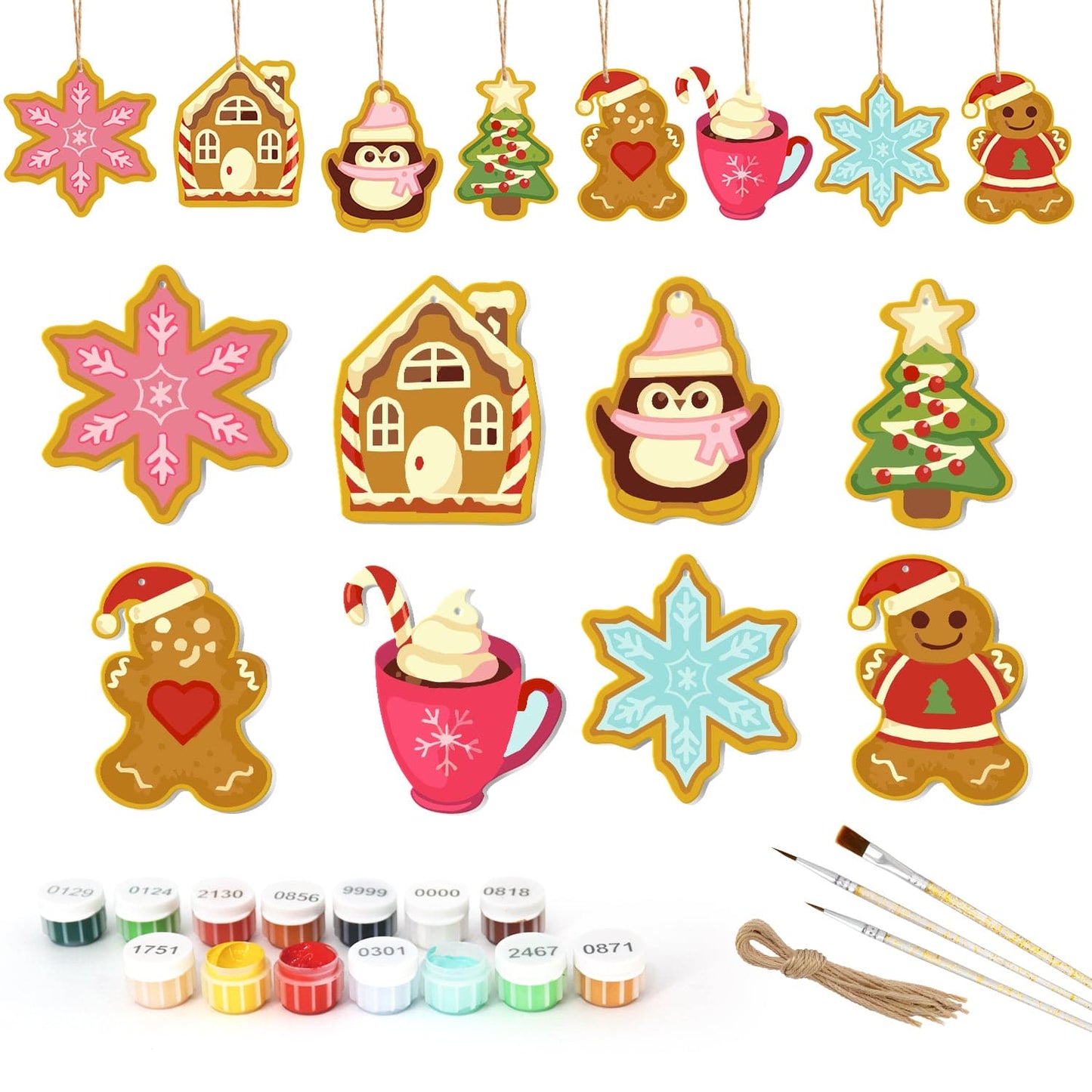 🎄Christmas Decorations Paint-By-Numbers – 8PCS Holiday Craft Set MBH22