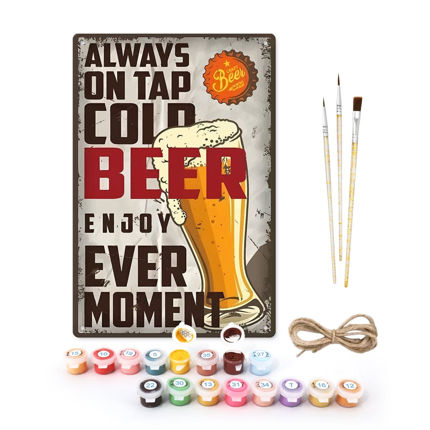 DIYArtCool™ Metal Bar/Posters Art Paint By Numbers- Always on Tap #08 (20x30cm /7.8"x11.8"）