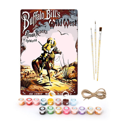 DIYArtCool™ Metal Bar/Posters Art Paint By Numbers- Buffalo Bill's Wild West #22 (20x30cm /7.8"x11.8"）
