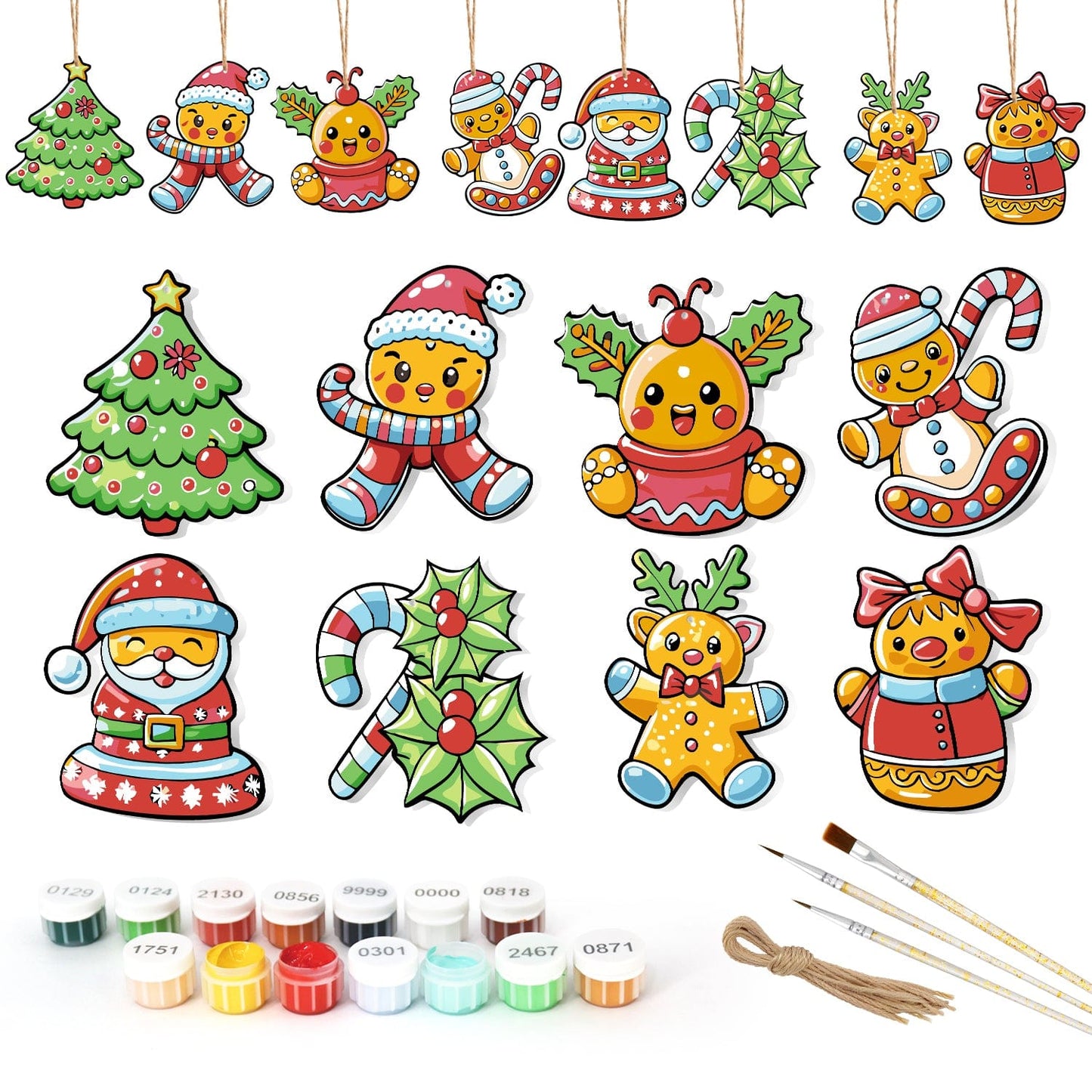 🎄Christmas Decorations Paint-By-Numbers – 8PCS Holiday Craft Set MBH30