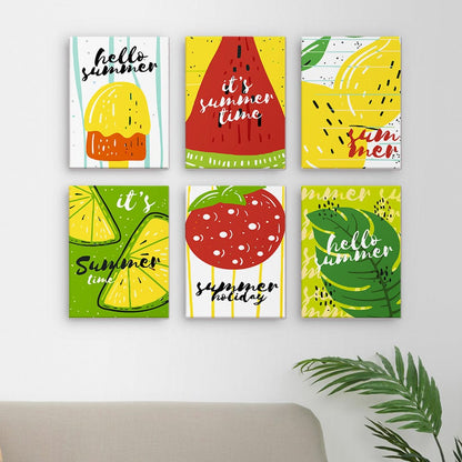 6 Mini Paintings – Sweet Summer Fruits Set (5.9” x 7.9” / 15 x 20 cm)