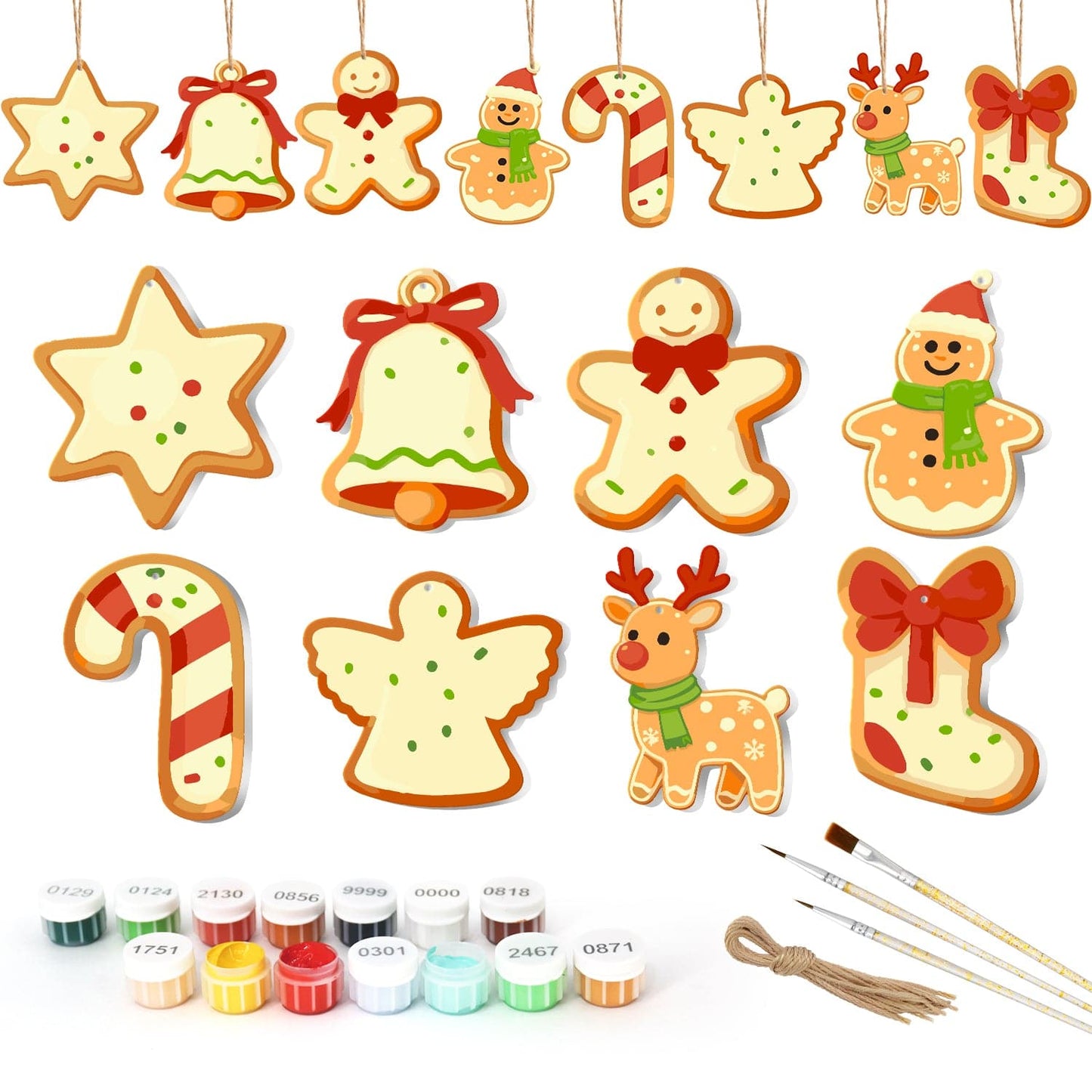 🎄 Christmas Decorations Paint-By-Numbers – 8PCS Holiday Craft Set MBH25