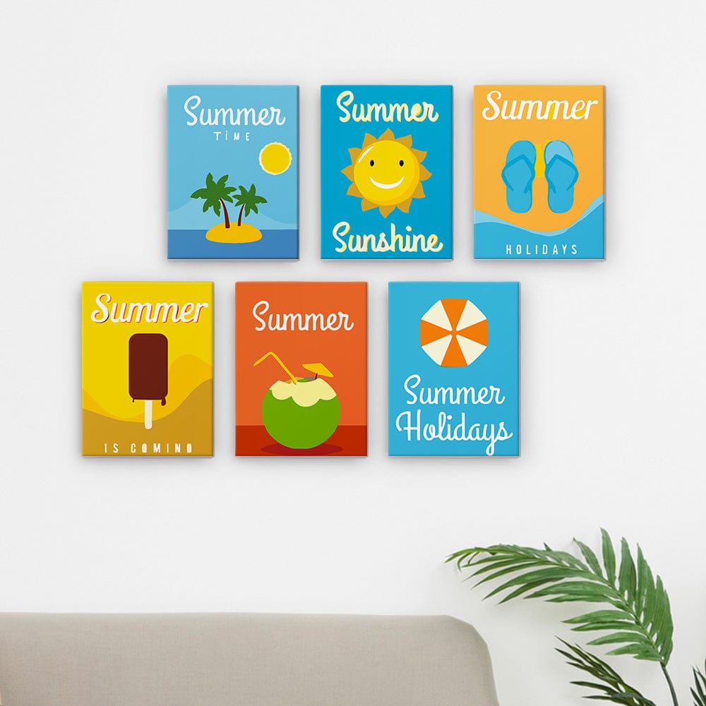 6 Mini Paintings – Vacation Moodboard (5.9” x 7.9” / 15 x 20 cm)