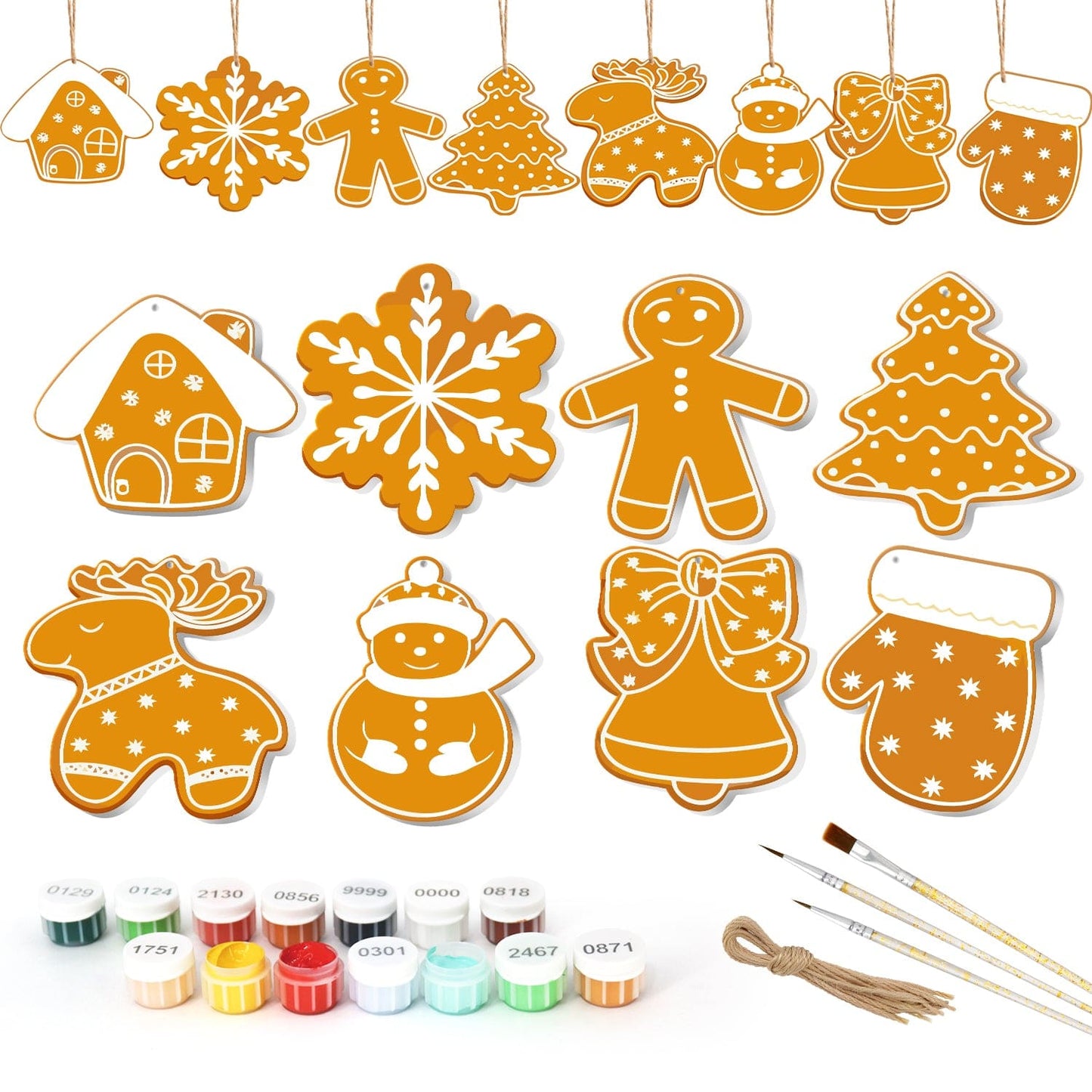 🎄 Christmas Decorations Paint-By-Numbers – 8PCS Holiday Craft Set MBH27