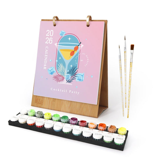 2026 Desk Calendar Series –  Drinks /Paint by Numbers(18.2cm x 22.5cm)