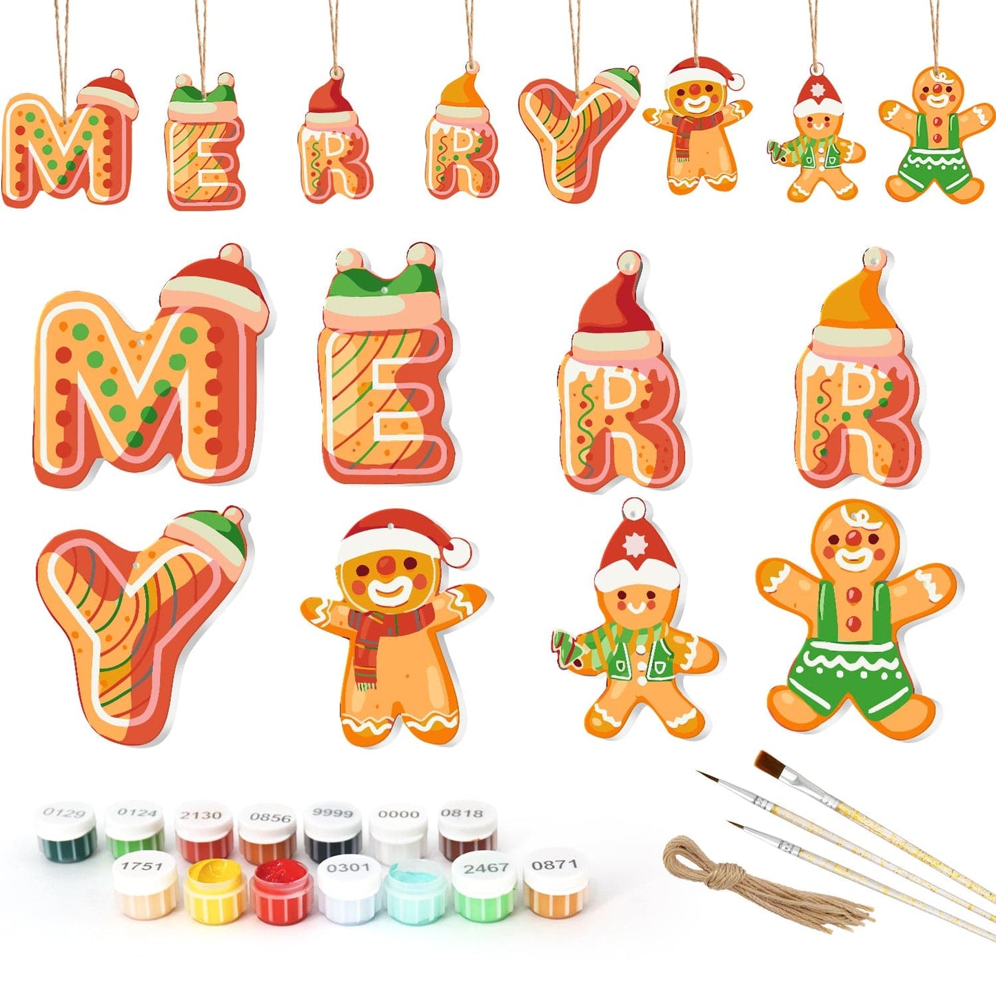 🎄 Christmas Decorations Paint-By-Numbers – 8PCS Holiday Craft Set MBH35
