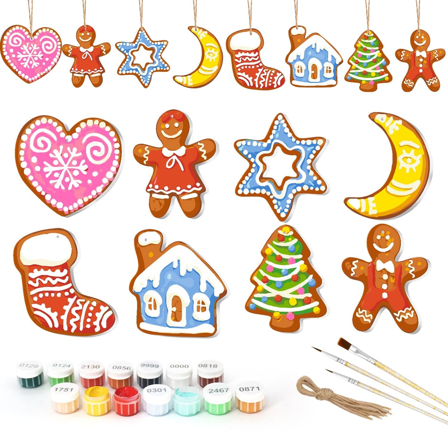 🎄Christmas Decorations Paint-By-Numbers – 8PCS Holiday Craft Set MBH31