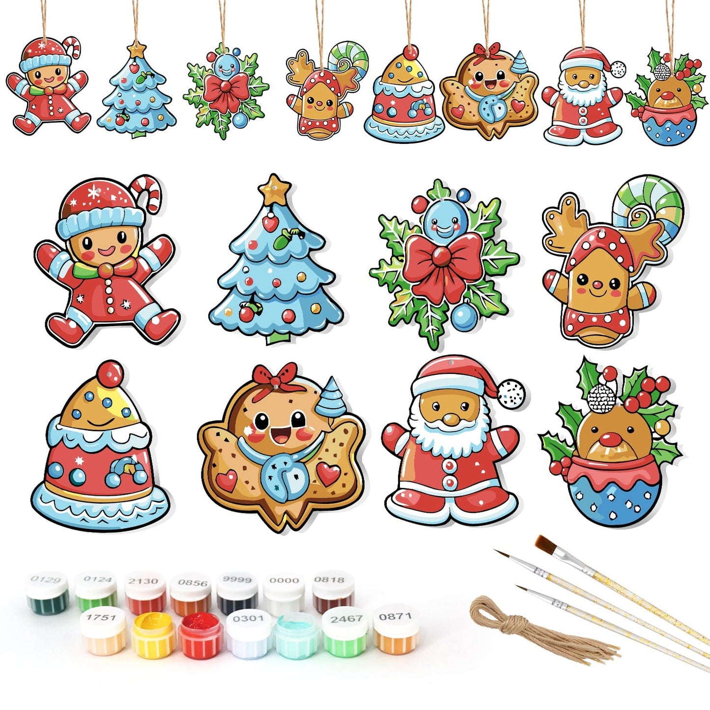 🎄Christmas Decorations Paint-By-Numbers – 8PCS Holiday Craft Set MBH29