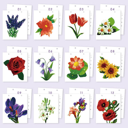 2026 Desk Calendar Series –  Flowers /Paint by Numbers(18.2cm x 22.5cm)