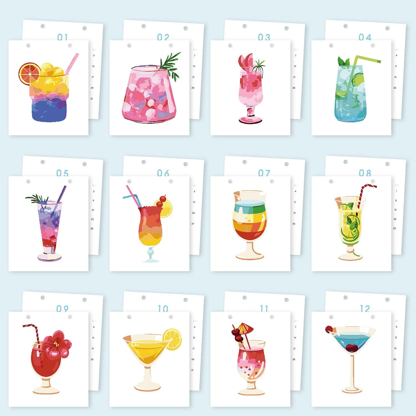 2026 Desk Calendar Series –  Drinks /Paint by Numbers(18.2cm x 22.5cm)