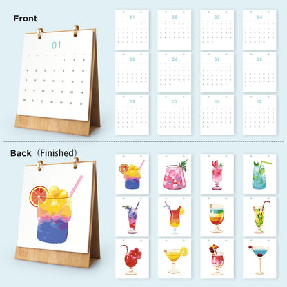 2026 Desk Calendar Series –  Drinks /Paint by Numbers(18.2cm x 22.5cm)
