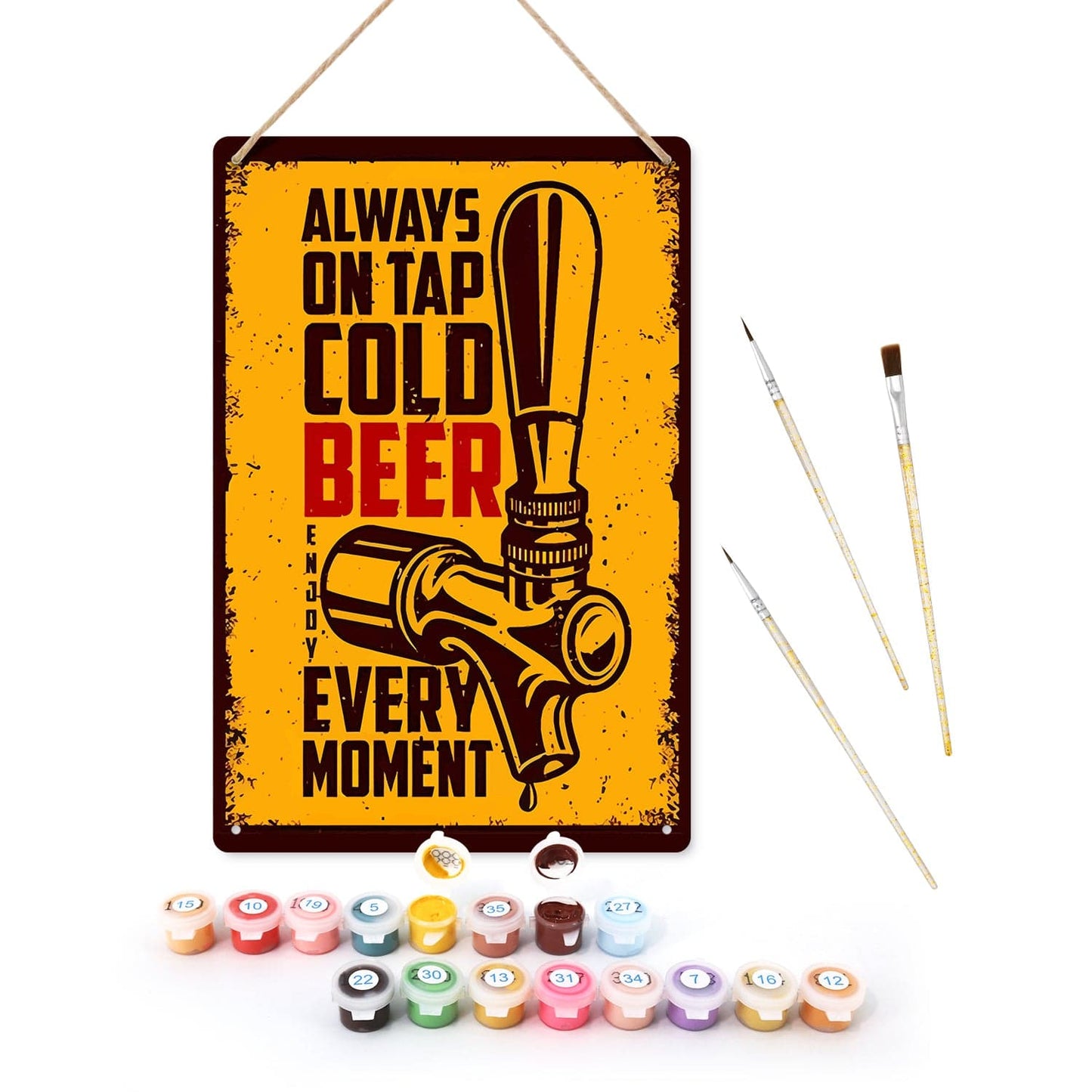DIYArtCool™ Metal Bar/Posters Art Paint By Numbers- On Tap Cold Bee #04 (20x30cm /7.8"x11.8"）