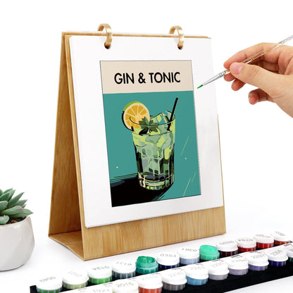 2026 Desk Calendar Series –  Cocktails /Paint by Numbers(18.2cm x 22.5cm)