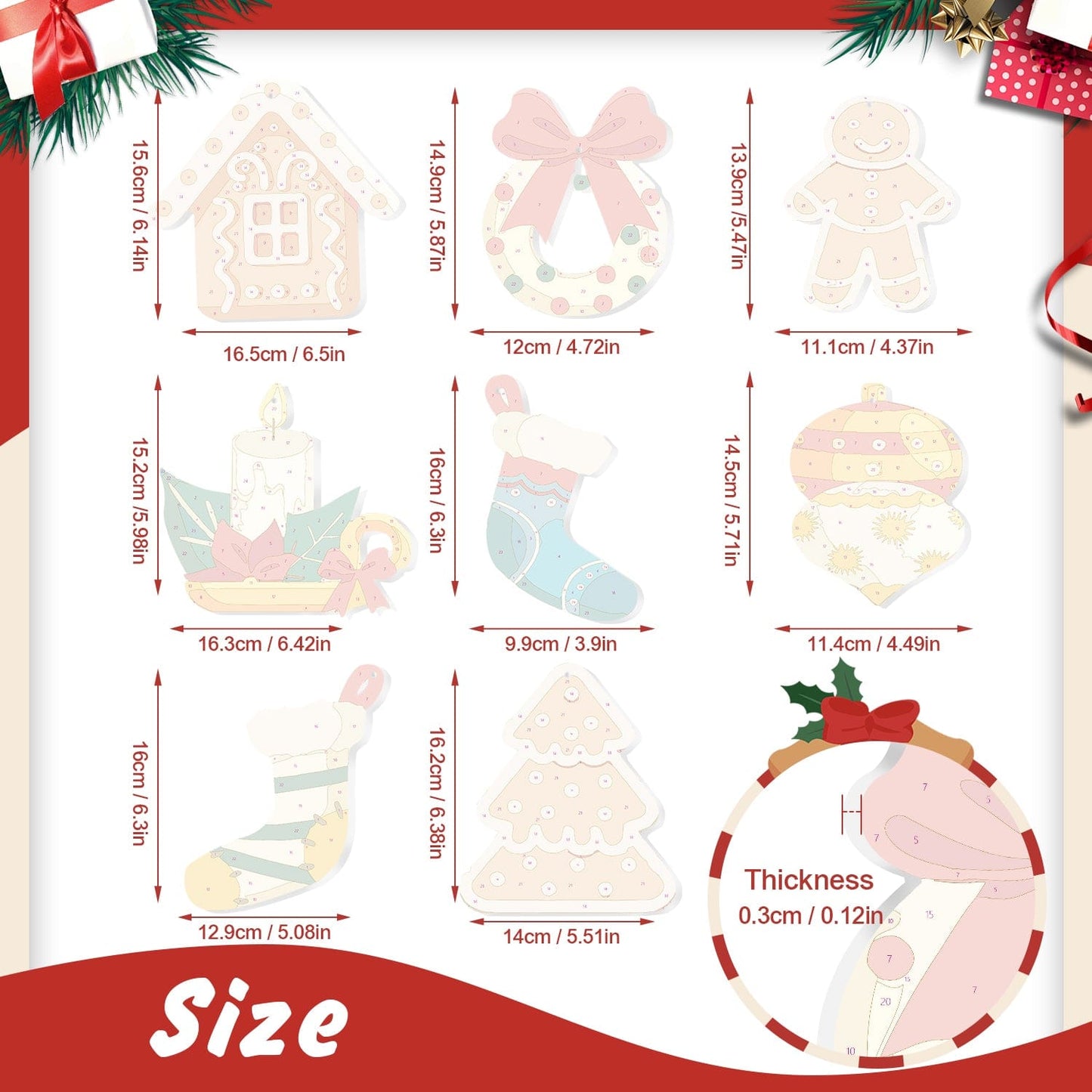 🎄Christmas Decorations Paint-By-Numbers – 8PCS Holiday Craft Set MBH41