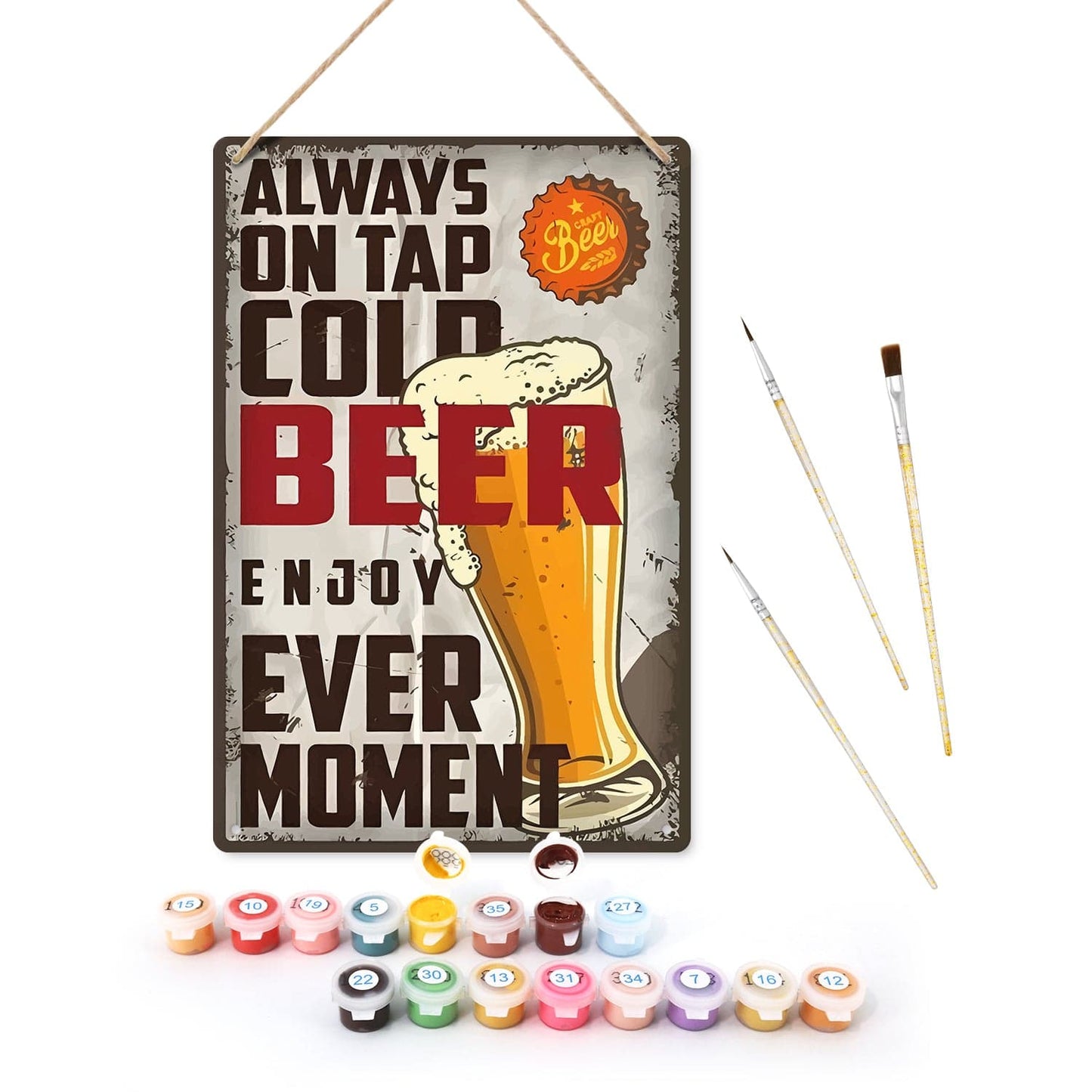 DIYArtCool™ Metal Bar/Posters Art Paint By Numbers- Always on Tap #08 (20x30cm /7.8"x11.8"）