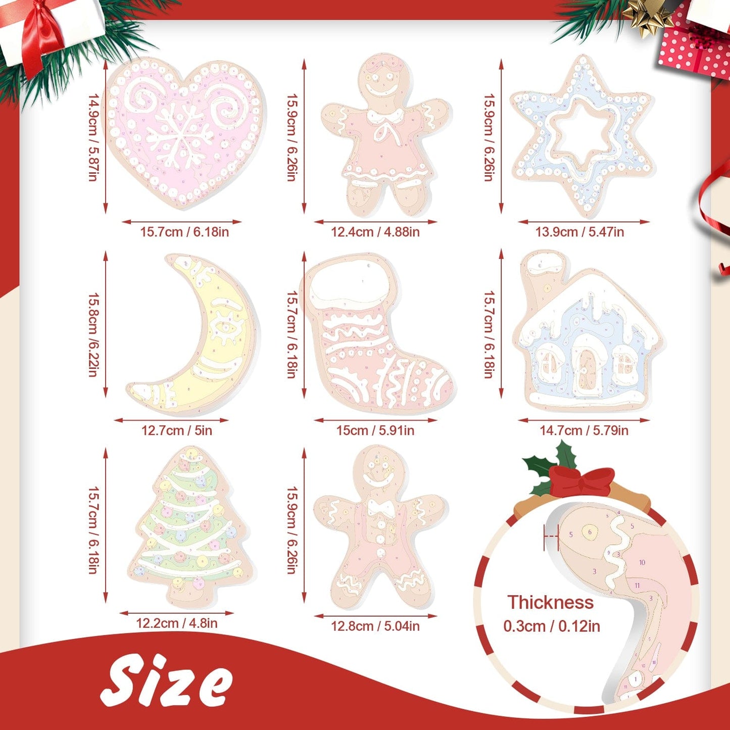 🎄Christmas Decorations Paint-By-Numbers – 8PCS Holiday Craft Set MBH31