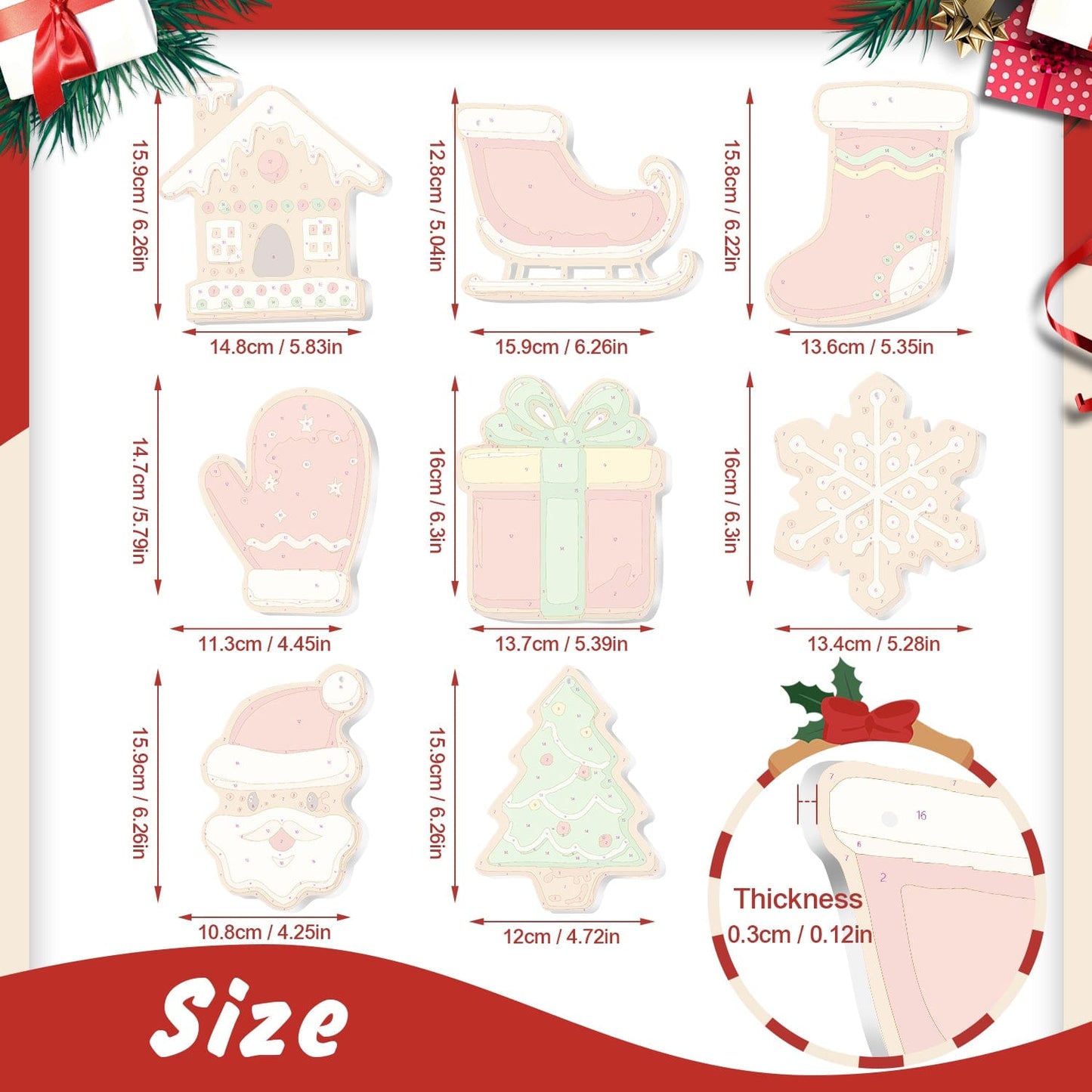 🎄Christmas Decorations Paint-By-Numbers – 8PCS Holiday Craft Set MBH32