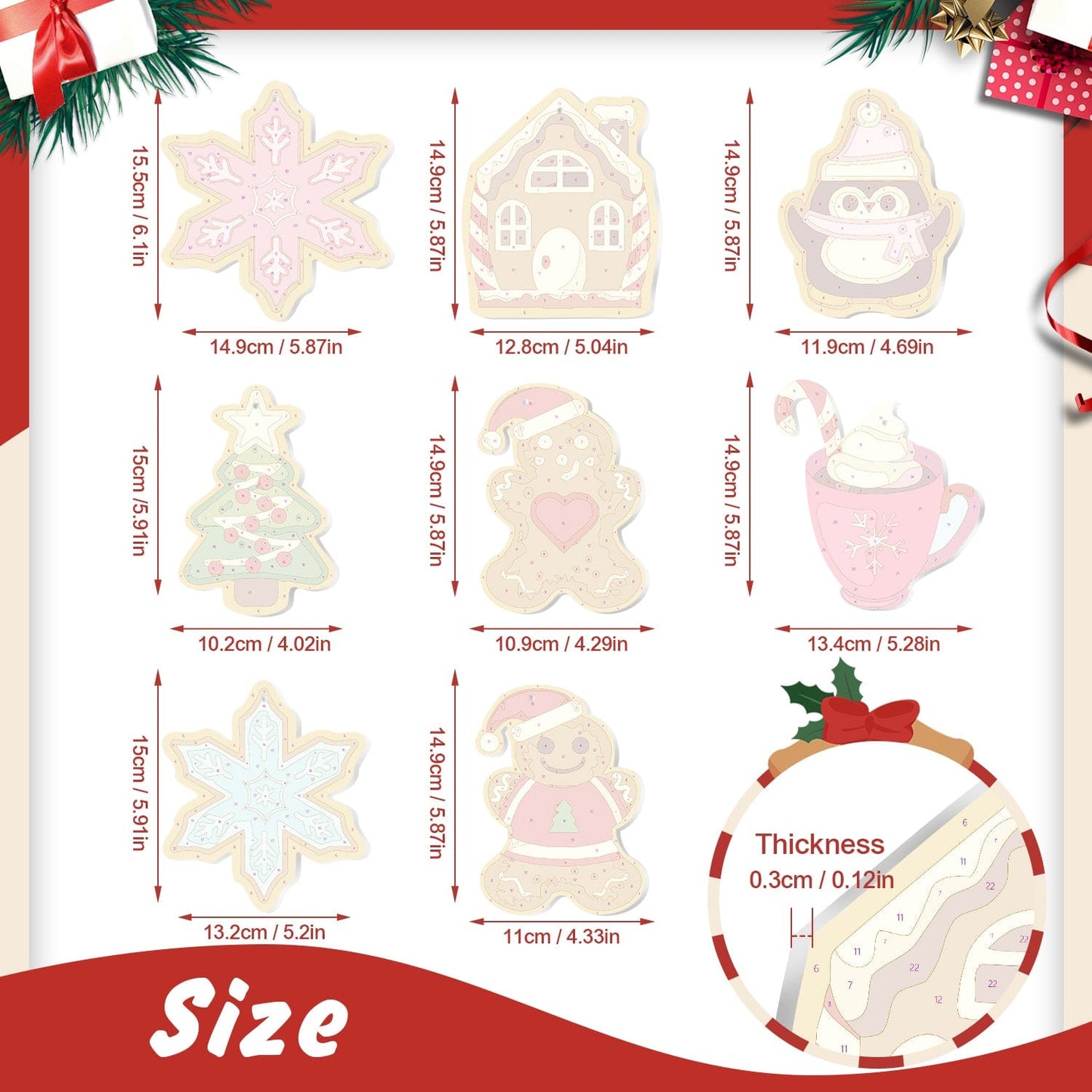 🎄Christmas Decorations Paint-By-Numbers – 8PCS Holiday Craft Set MBH22