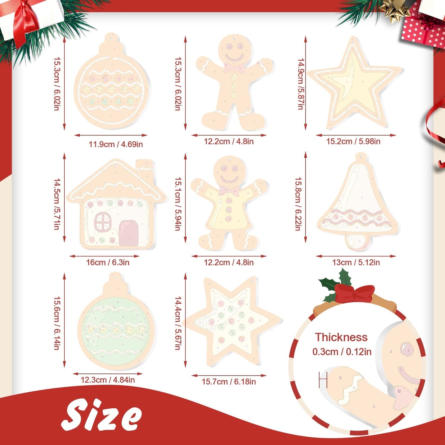 🎄Christmas Decorations Paint-By-Numbers – 8PCS Holiday Craft Set MBH40