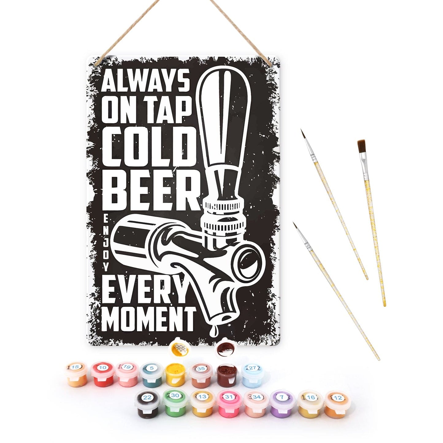 DIYArtCool™ Metal Bar/Posters Art Paint By Numbers- Cold Beer On Tap #07 (20x30cm /7.8"x11.8"）