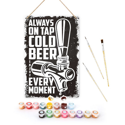 DIYArtCool™ Metal Bar/Posters Art Paint By Numbers- Cold Beer On Tap #07 (20x30cm /7.8"x11.8"）