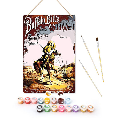 DIYArtCool™ Metal Bar/Posters Art Paint By Numbers- Buffalo Bill's Wild West #22 (20x30cm /7.8"x11.8"）