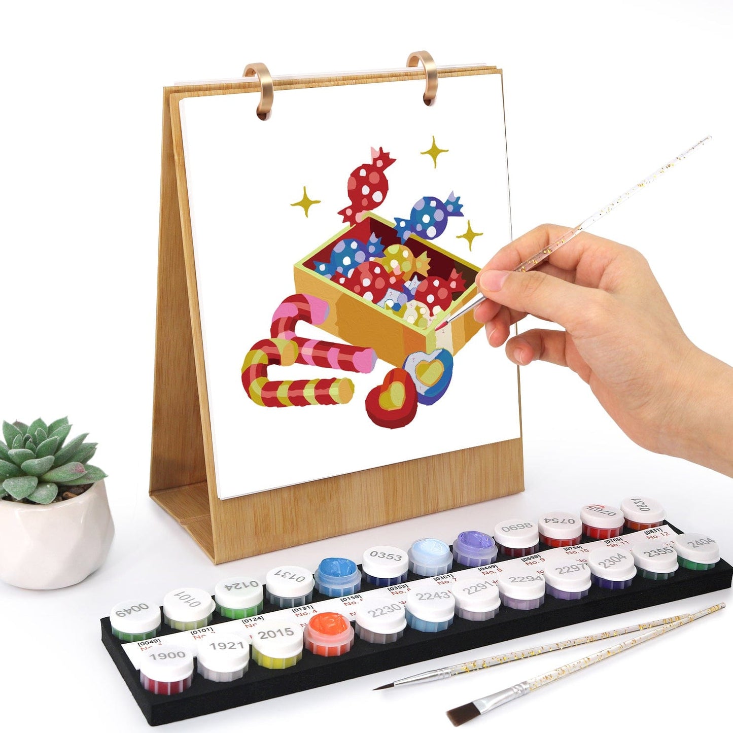 2026 Desk Calendar Series –  Christmas elements /Paint by Numbers(18.2cm x 22.5cm)