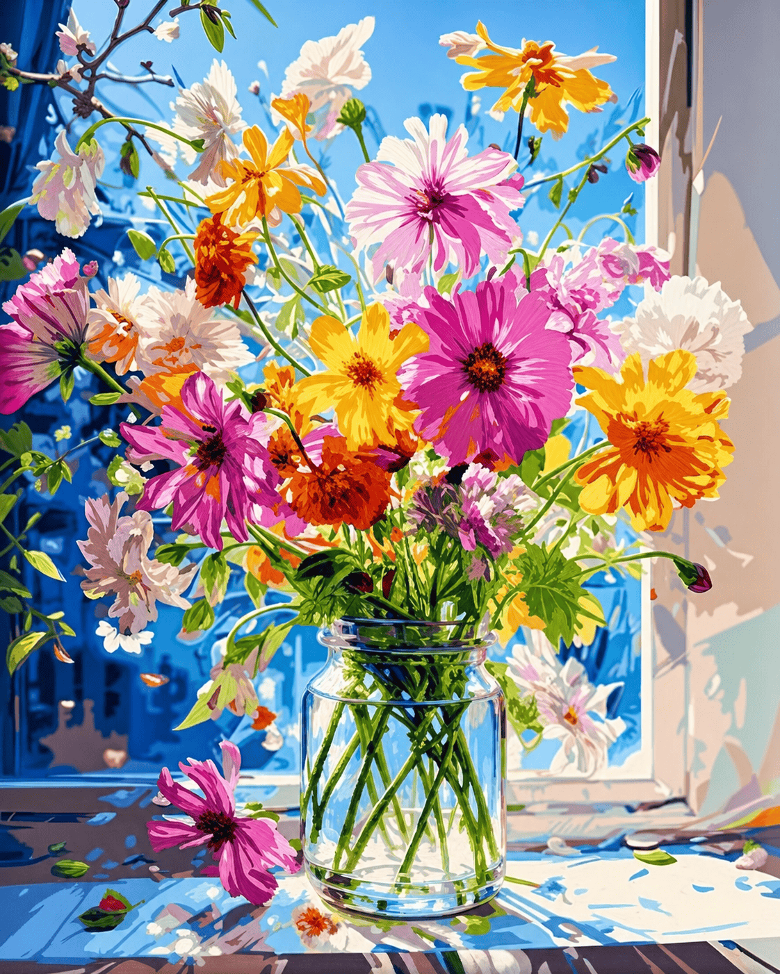 DIYArtCool™ Paint By Numbers Collection(16"x20") - Window Blooms