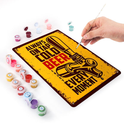 DIYArtCool™ Metal Bar/Posters Art Paint By Numbers- On Tap Cold Bee #04 (20x30cm /7.8"x11.8"）