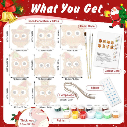 🎄 Christmas Decorations Paint-By-Numbers – 8PCS Holiday Craft Set MBH26