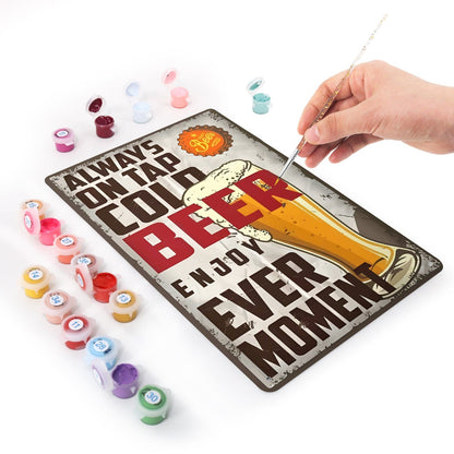 DIYArtCool™ Metal Bar/Posters Art Paint By Numbers- Always on Tap #08 (20x30cm /7.8"x11.8"）