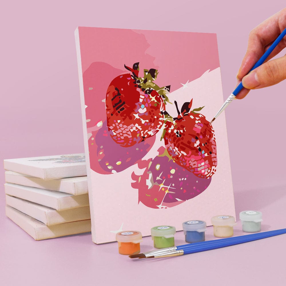 6 Mini Paintings – Disco Fruits Pop Art Set (5.9” x 7.9” / 15 x 20 cm)