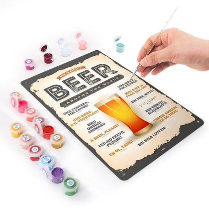 DIYArtCool™ Metal Bar/Posters Art Paint By Numbers- Beer Please! #01（20x30cm /7.8"x11.8"）