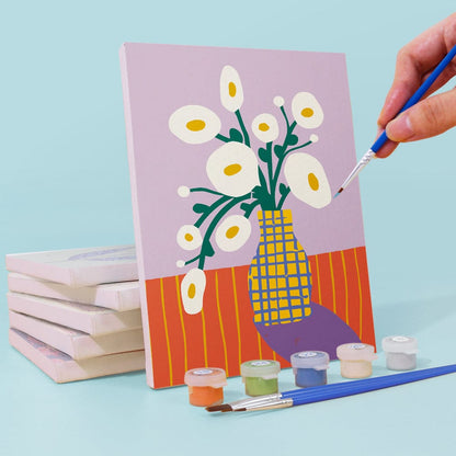 6 Mini Paintings – Modern Blooms Art Set (5.9” x 7.9” / 15 x 20 cm)