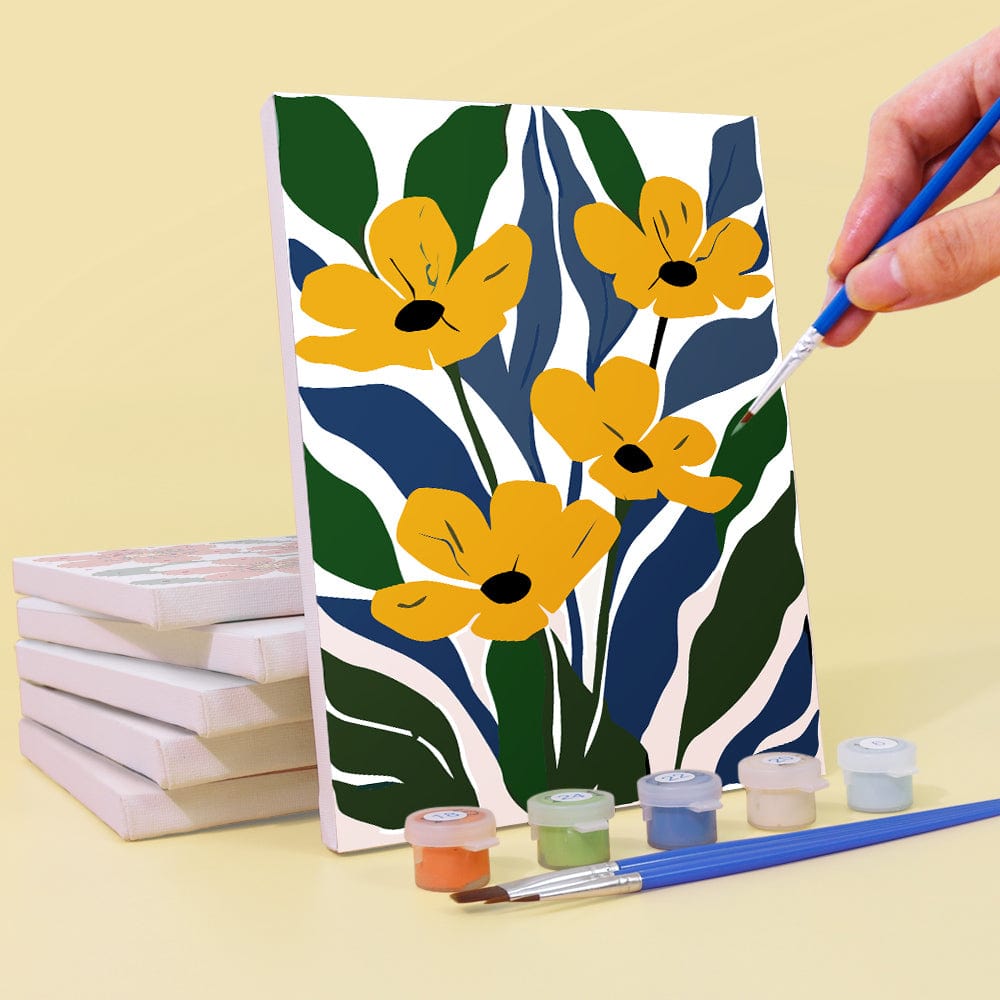 6 Mini Paintings – Botanical Rhythm Set (5.9” x 7.9” / 15 x 20 cm)