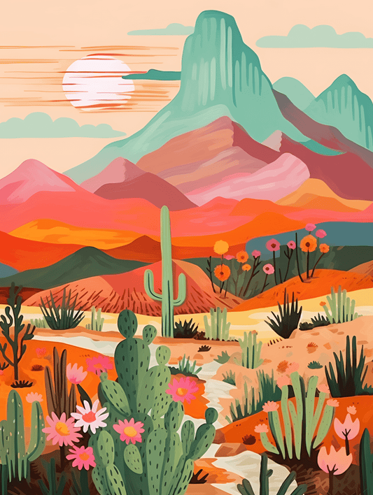 "Vivid Deserts" Series by DIYArtCool™ #16 | Original Paint by Numbers