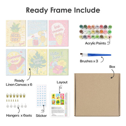 6 Mini Paintings – Summer Vibes Poster Set (5.9” x 7.9” / 15 x 20 cm)