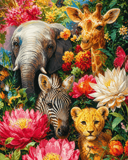 DIYArtCool™ Paint By Numbers Collection(16"x20") - Safari Blooms