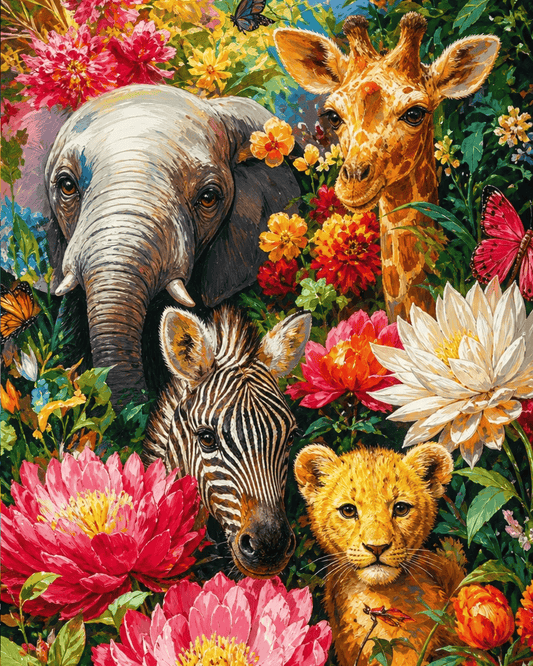 DIYArtCool™ Paint By Numbers Collection(16"x20") - Safari Blooms