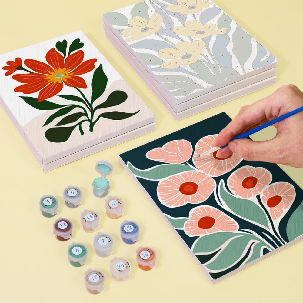 6 Mini Paintings – Botanical Rhythm Set (5.9” x 7.9” / 15 x 20 cm)