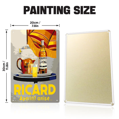 DIYArtCool™ Metal Bar/Posters Art Paint By Numbers- Ricard Apéritif Anisé #17 (20x30cm /7.8"x11.8"）