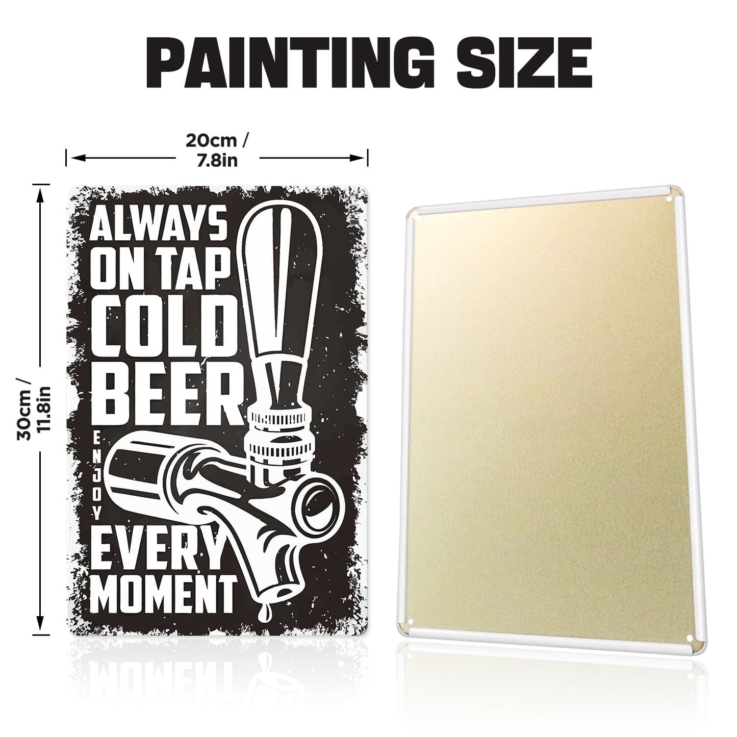DIYArtCool™ Metal Bar/Posters Art Paint By Numbers- Cold Beer On Tap #07 (20x30cm /7.8"x11.8"）