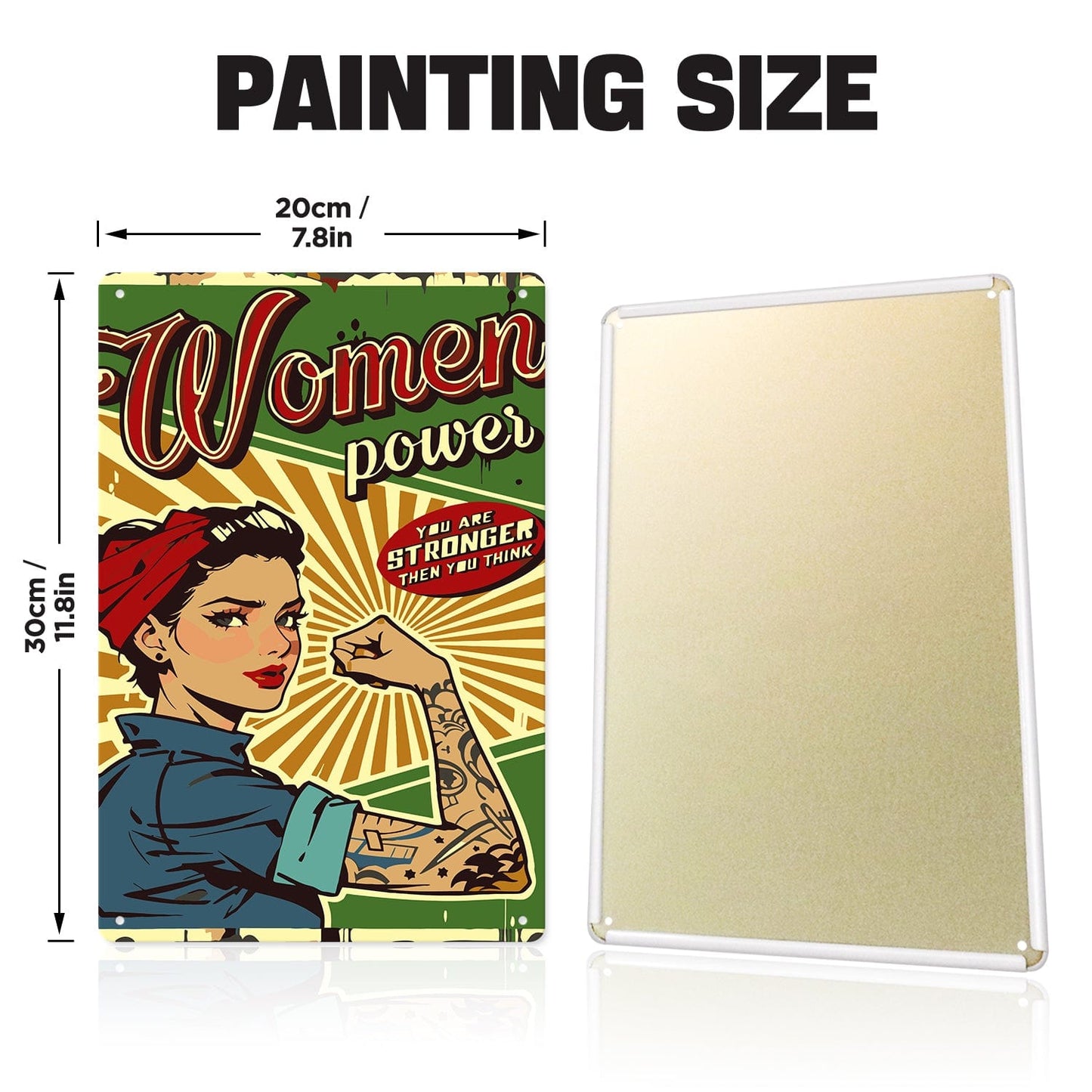 DIYArtCool™ Metal Bar/Posters Art Paint By Numbers- Women Power #20 (20x30cm /7.8"x11.8"）