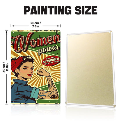 DIYArtCool™ Metal Bar/Posters Art Paint By Numbers- Women Power #20 (20x30cm /7.8"x11.8"）