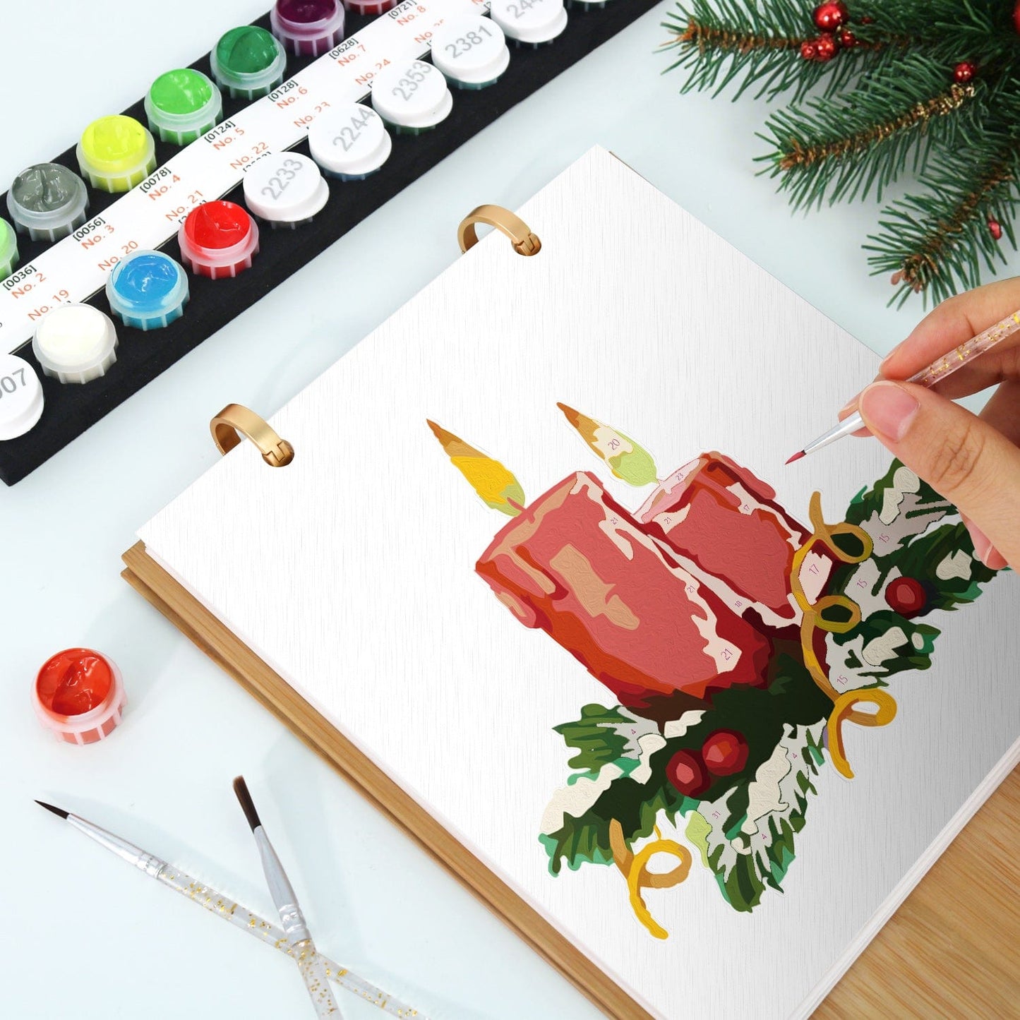 2026 Desk Calendar Series –  Christmas elements /Paint by Numbers(18.2cm x 22.5cm)